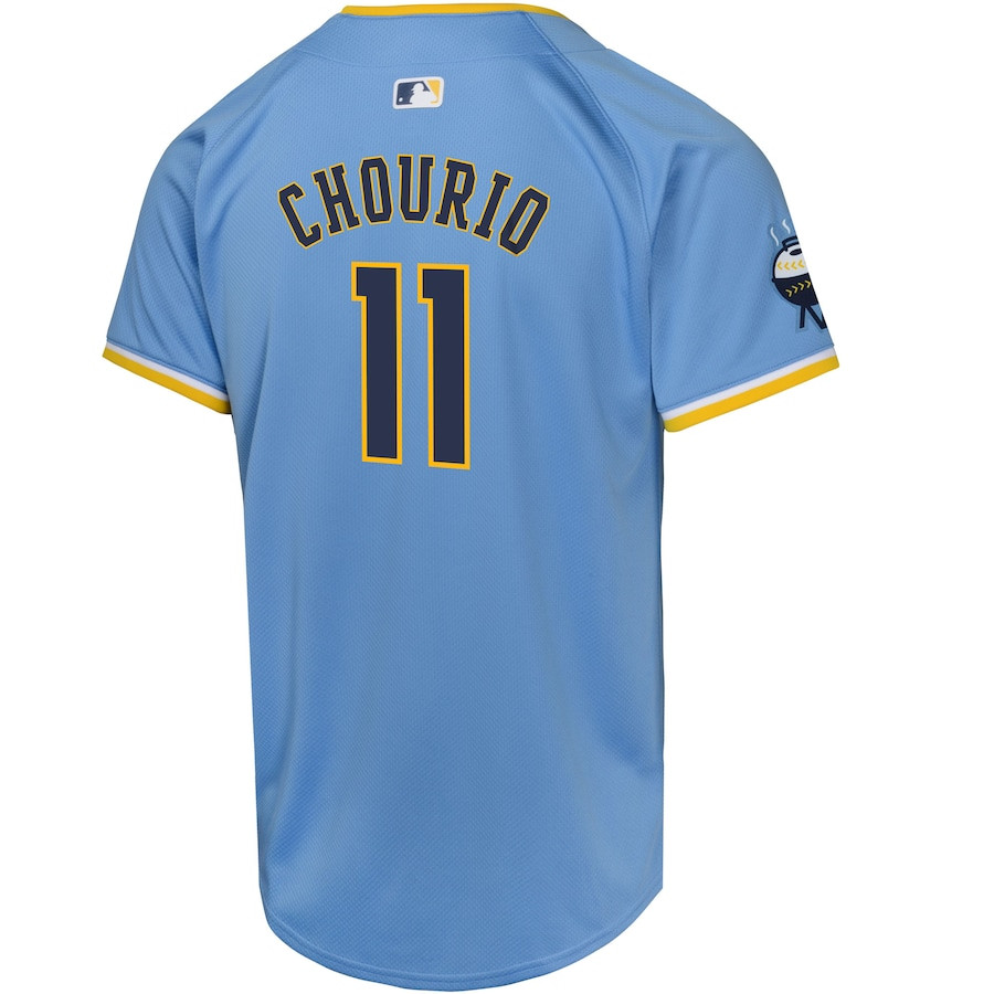 Jackson Chourio 11 Milwaukee Brewers 2024 City Connect Limited Powder Blue MLB Jersey Youth