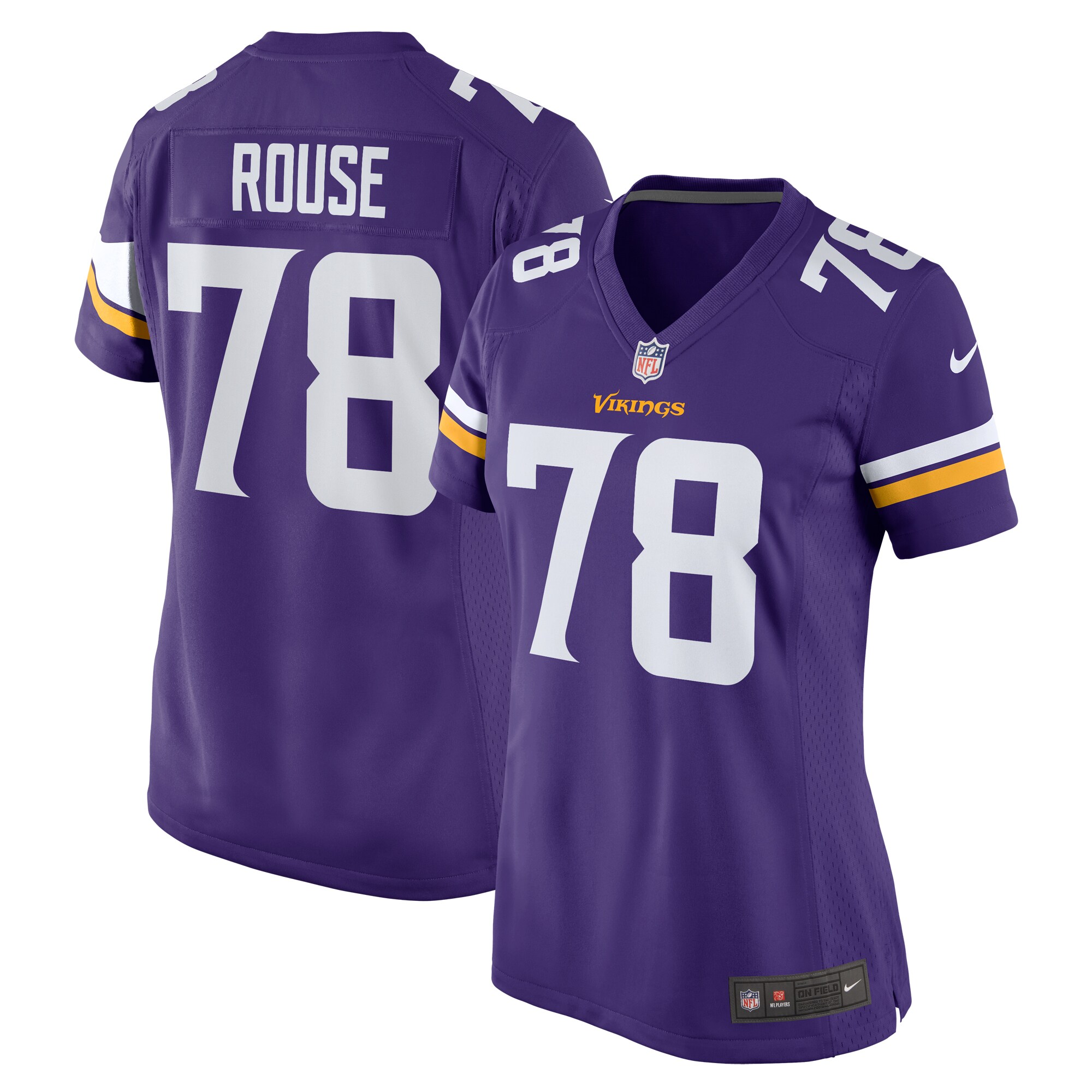 Minnesota Vikings Walter Rouse Purple Game NFL Jersey Women's