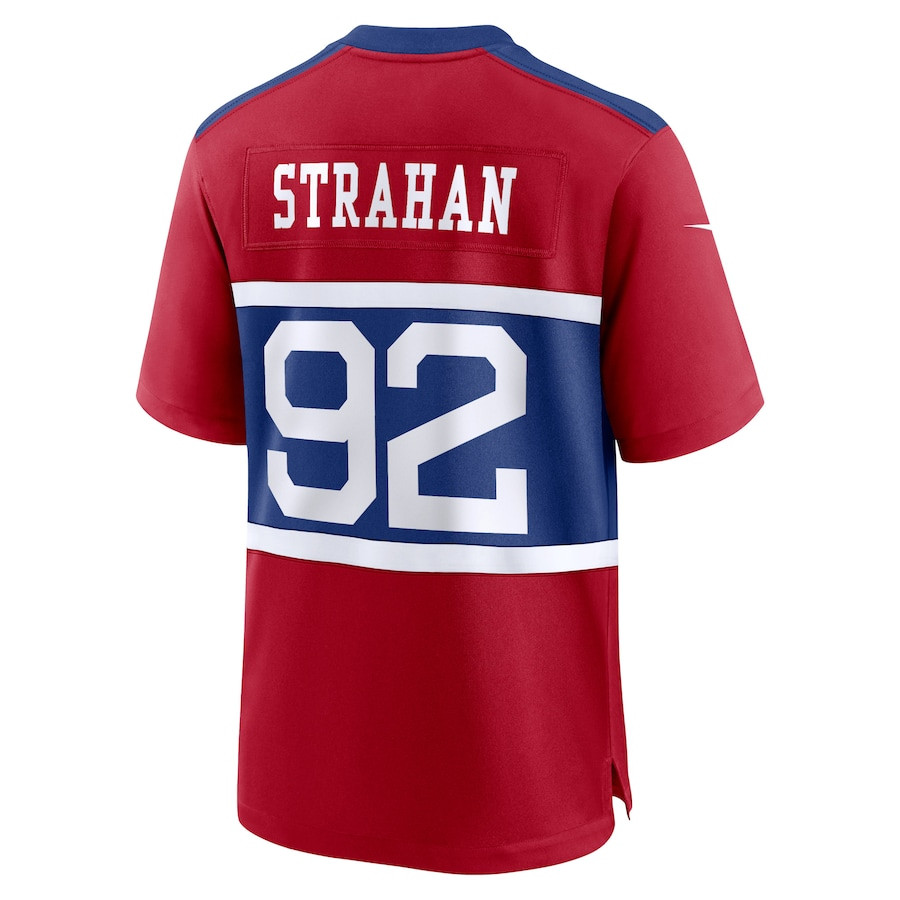 Michael Strahan 92 New York Giants Alternate Game Century Red NFL Jersey Men's