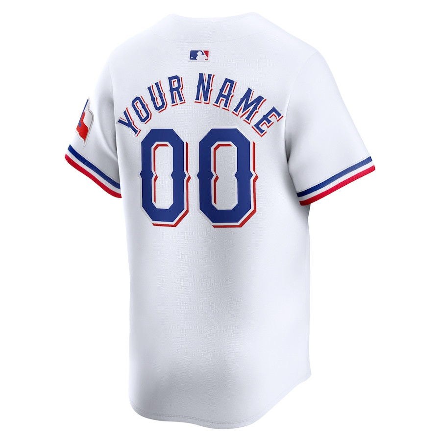 Texas Rangers Home Limited Custom White MLB Jersey Youth