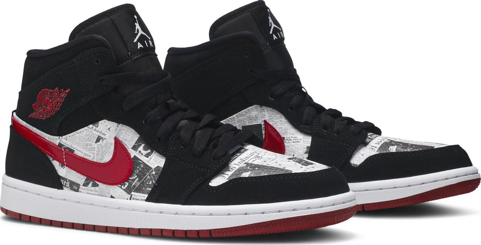 Air Jordan 1 Mid SE Newspaper Air Times 852542-061