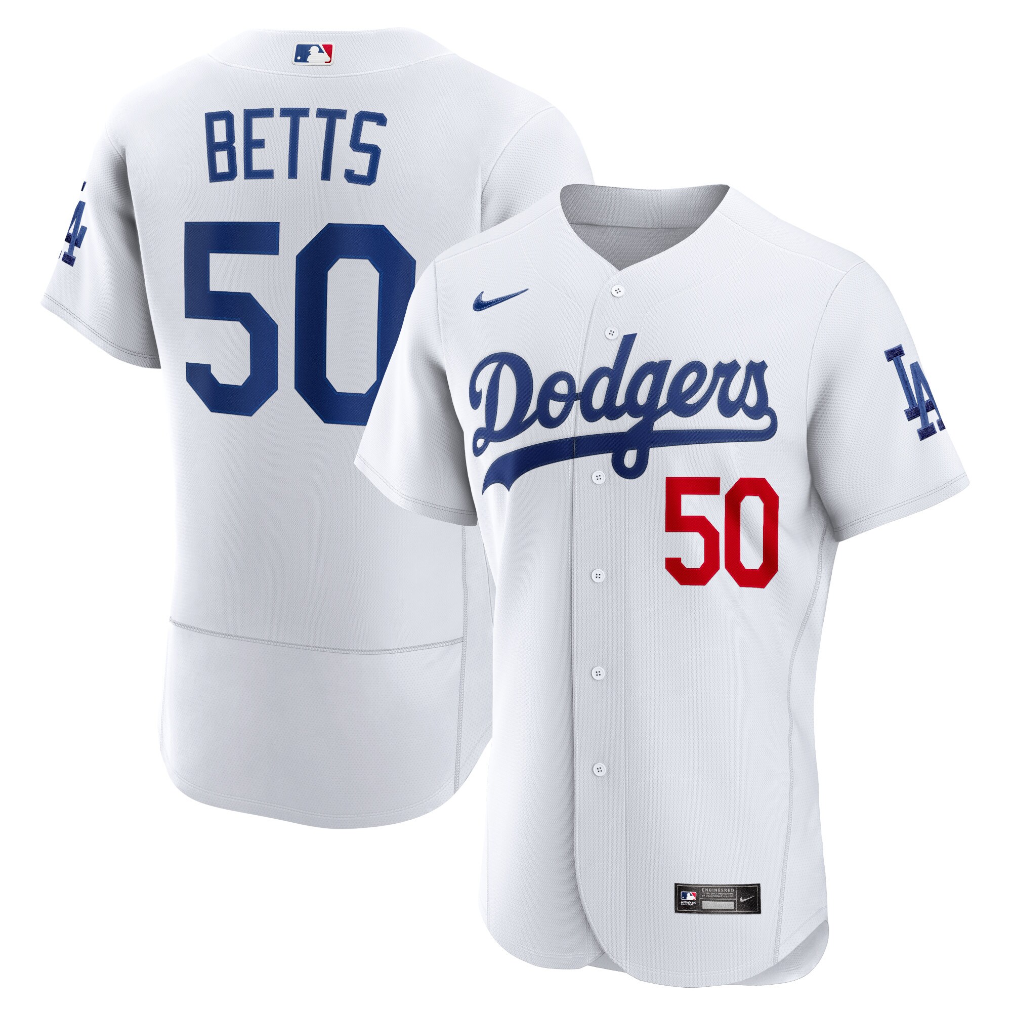 Los Angeles Dodgers Mookie Betts White Home Player MLB Jersey Men's