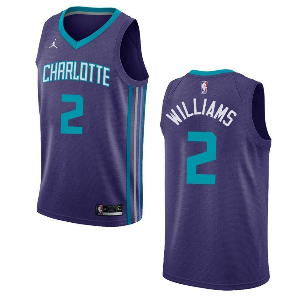 Charlotte Hornets 2 Marvin Williams Statement Swingman Purple NBA Jersey Men's