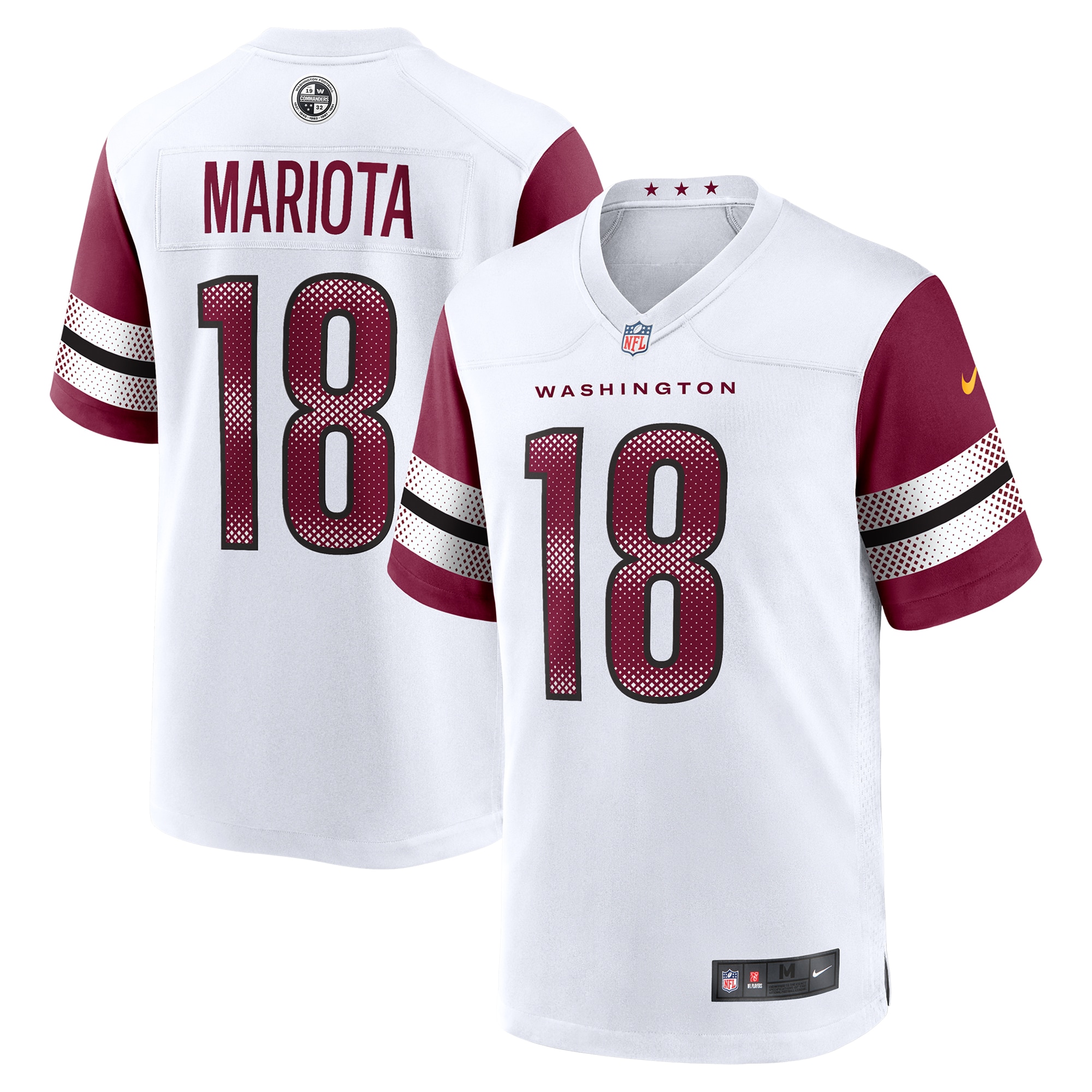 Washington Commanders Marcus Mariota White Game NFL Jersey Men's