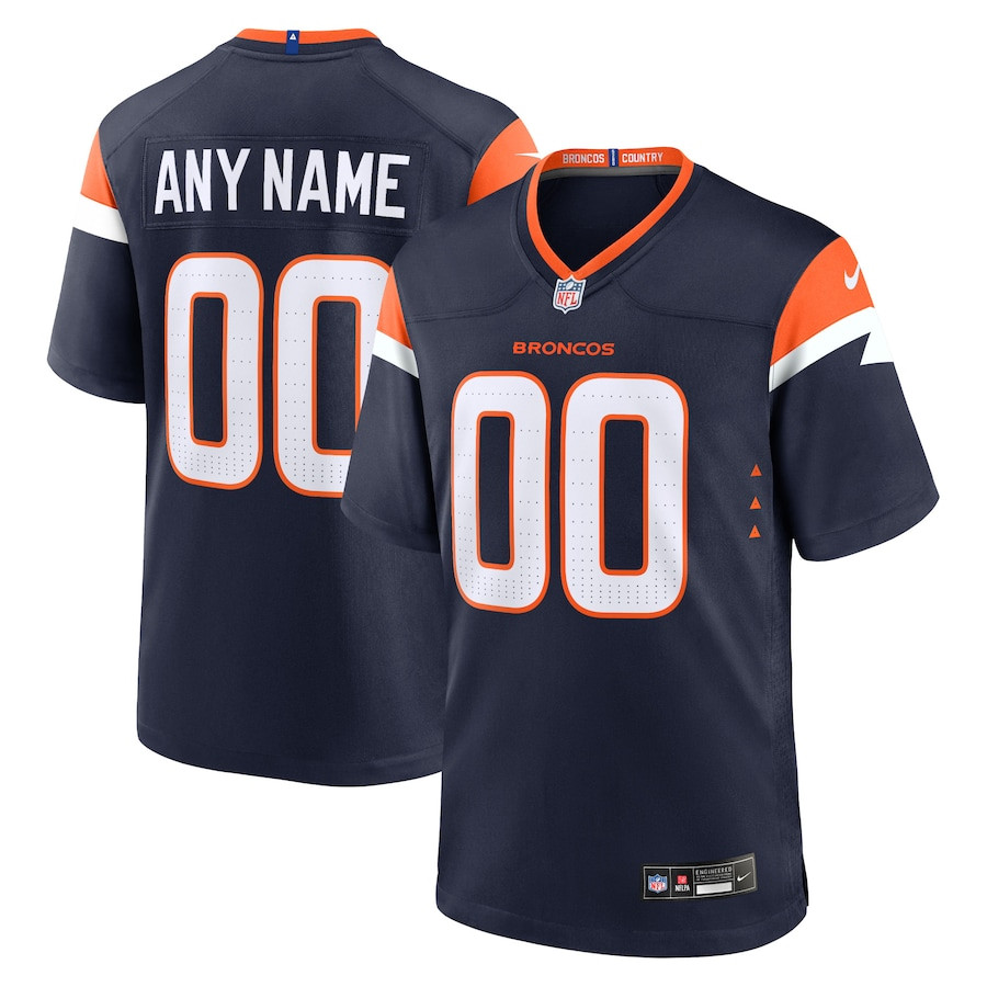 Denver Broncos Alternate Custom Game Navy NFL Jersey Men's