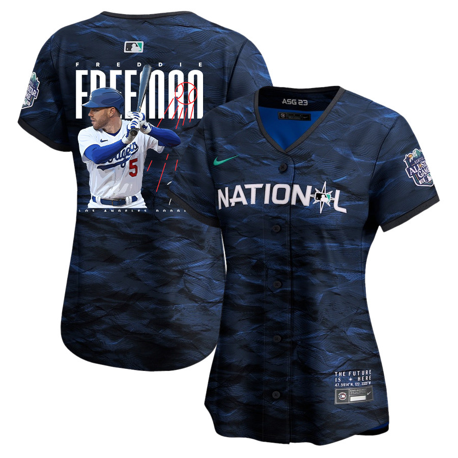 Freddie Freeman 5 Los Angeles Dodgers Signed Logo 2023 All Star Game Limited Player Royal MLB Jersey Women's