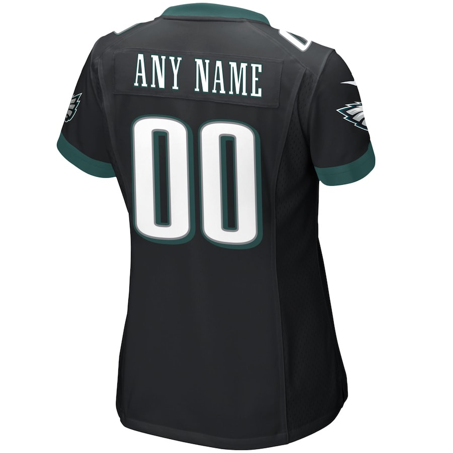 Philadelphia Eagles Alternate Custom Game Black NFL Jersey Women's