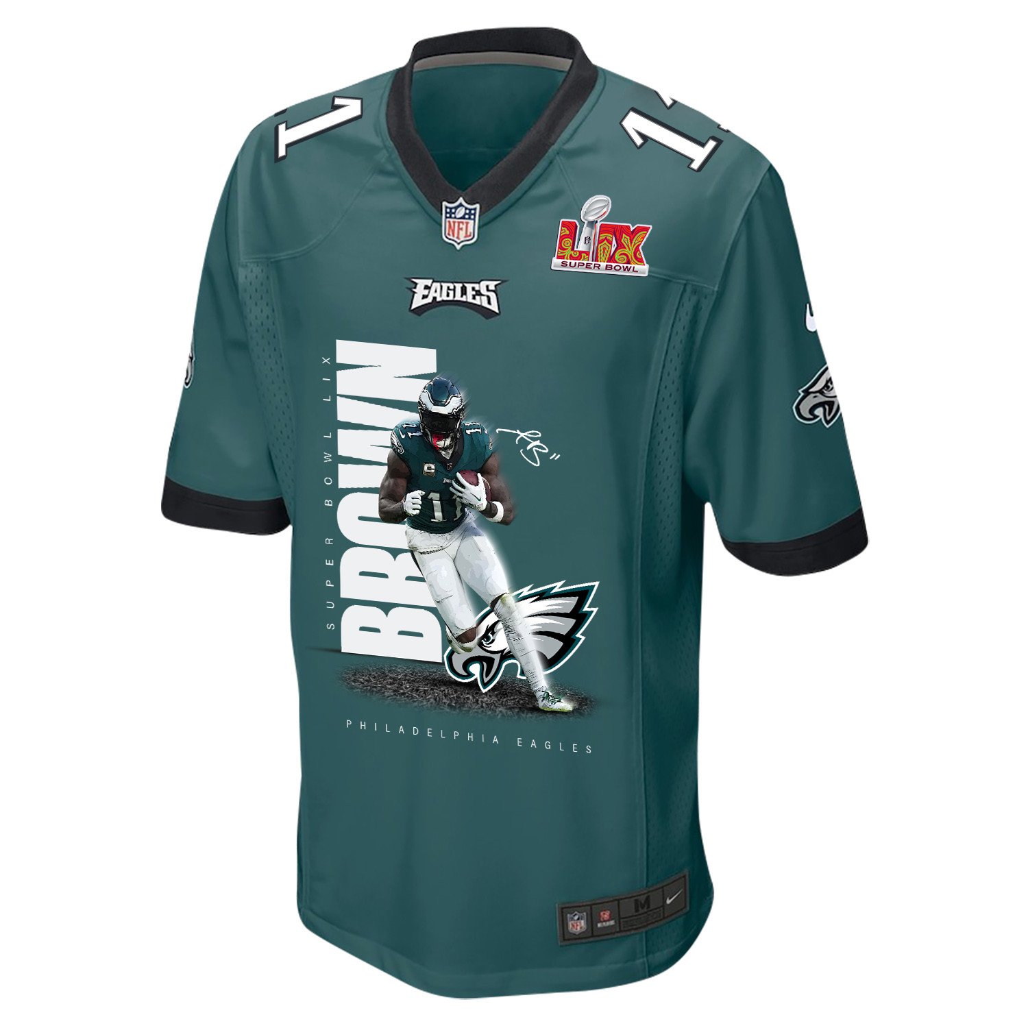 A.J. Brown 11 Philadelphia Eagles Mr. UPS Game Midnight Green NFL Jersey Men's
