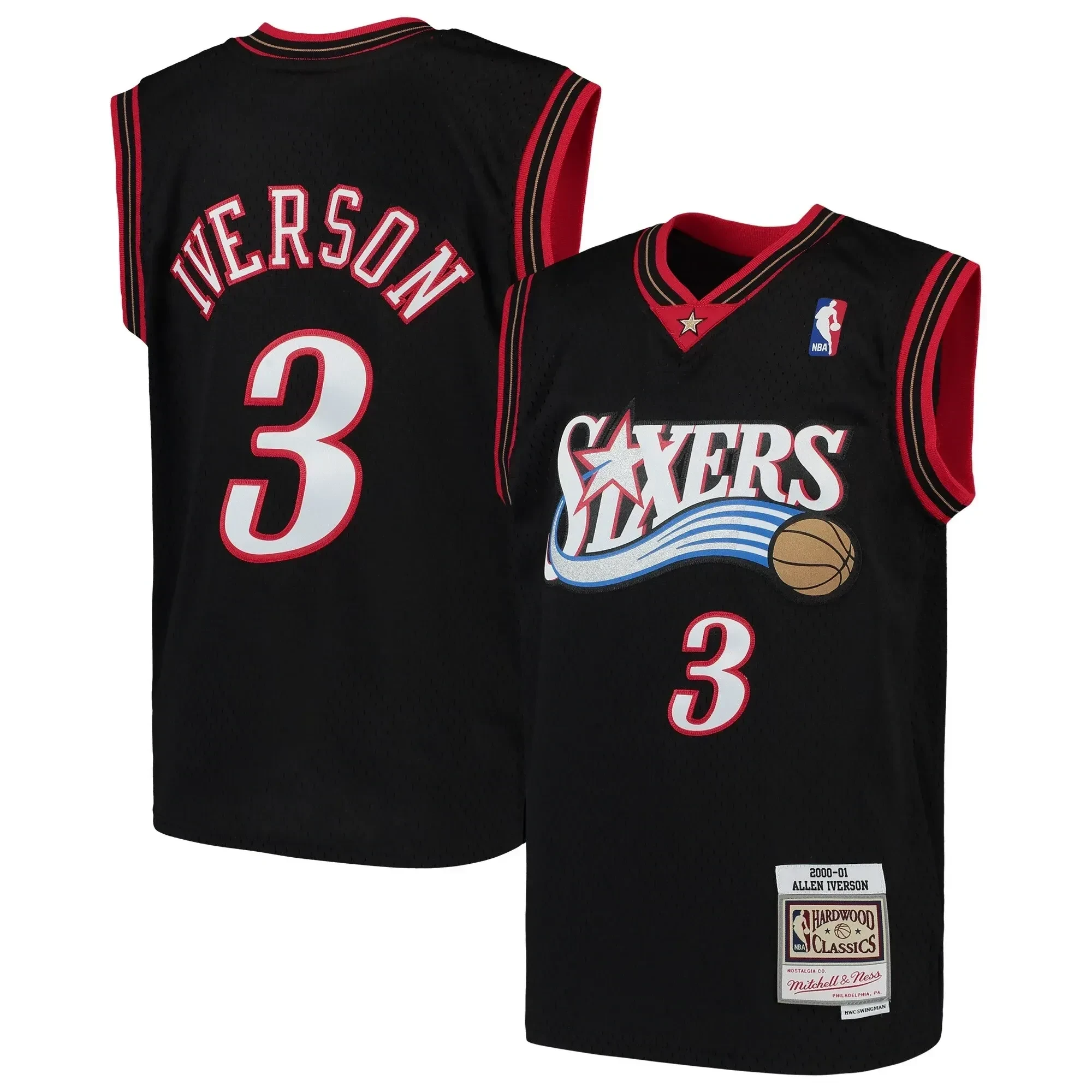 Allen Iverson Philadelphia 76ers Mitchell&Nes Hardwood Classics Swingman Throwback Royal NBA Jersey Youth