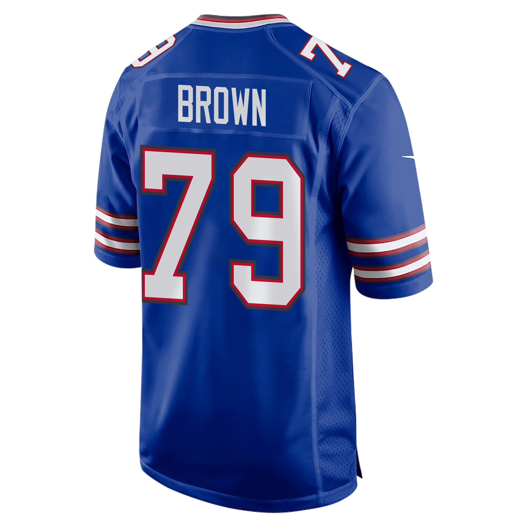 Spencer Brown 79 Buffalo Bills Super Bowl LIX Champions Patch New Orleans Where Legends Are Made' EMBROIDERED Game Royal NFL Jersey Men's