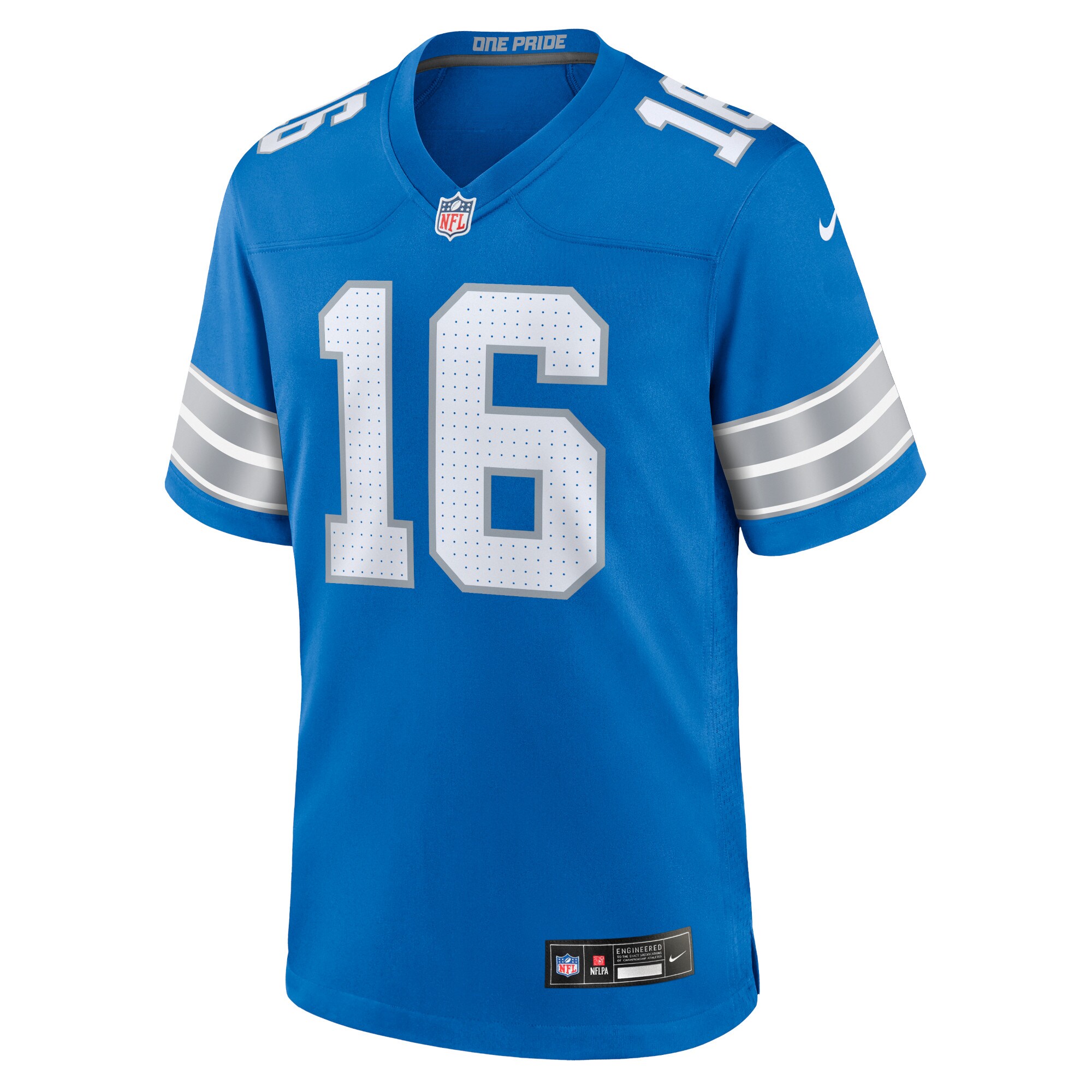 Detroit Lions Jared Goff Blue Game NFL Jersey Men's