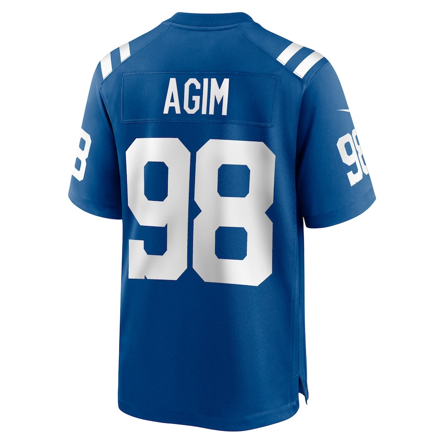 McTelvin Agim 98 Indianapolis Colts Game Royal NFL Jersey Men's
