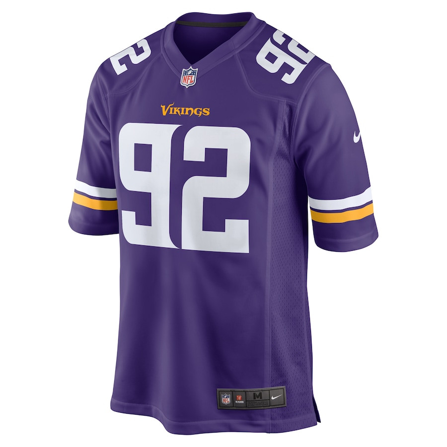 Jonah Williams 92 Minnesota Vikings Game Purple NFL Jersey Men's