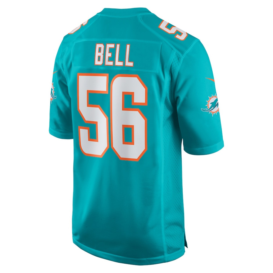 Quinton Bell 56 Miami Dolphins Game Aqua NFL Jersey Men's