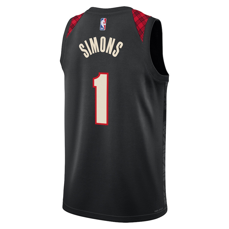 Anfernee Simons 1 Portland Trail Blazers 2023/24 City Edition Swingman Black NBA Jersey Men's