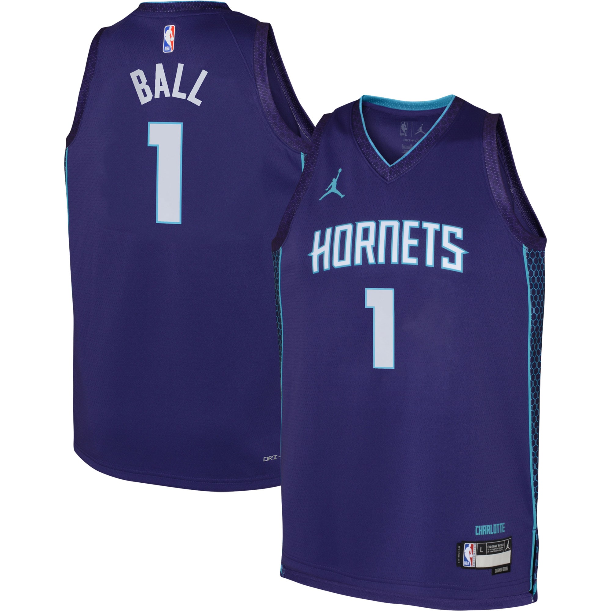 Jordan Brand LaMelo Ball Purple Charlotte Hornets Swingman Statement Edition NBA Jersey Youth
