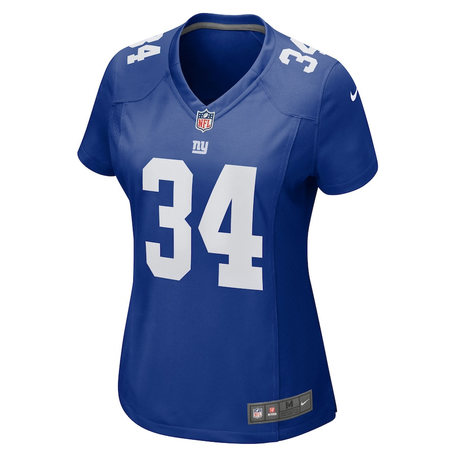 Elijah Riley 34 New York Giants Game Royal NFL Jersey Women's