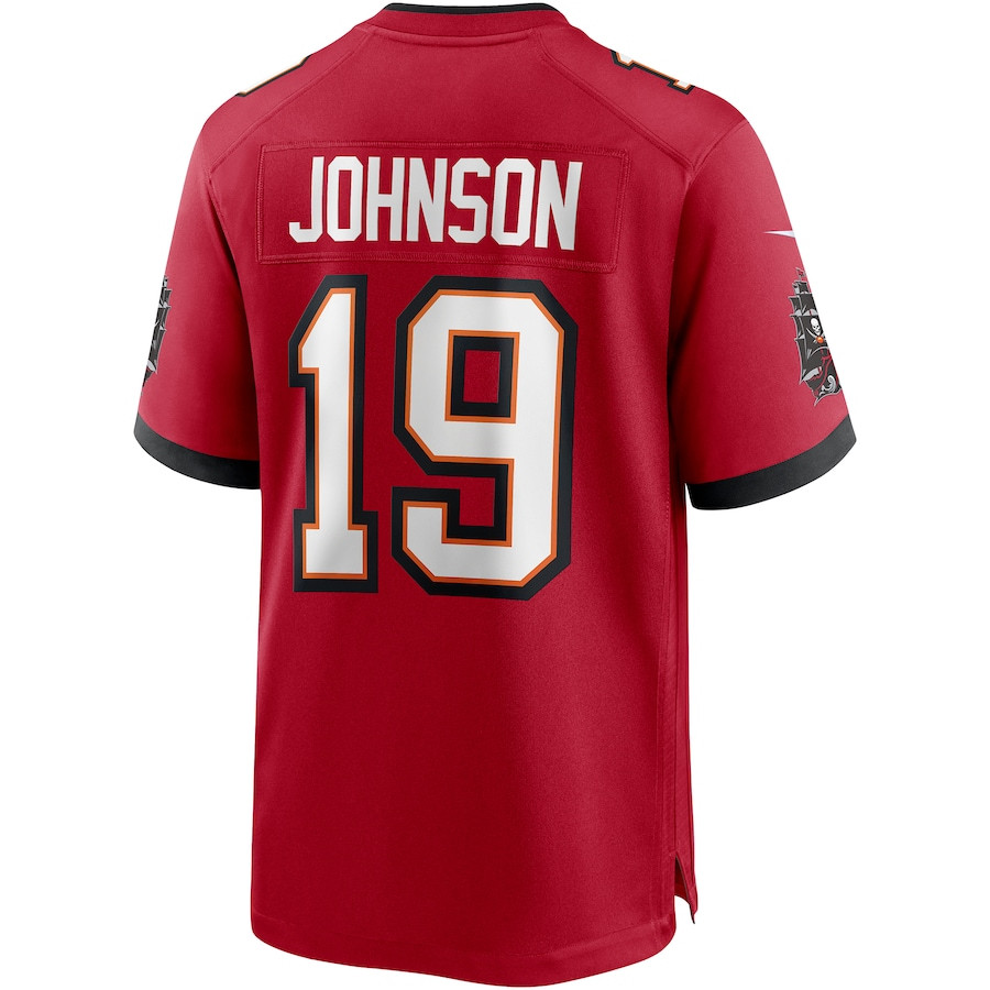 Keyshawn Johnson 19 Tampa Bay Buccaneers Game Retired Red NFL Jersey Men's