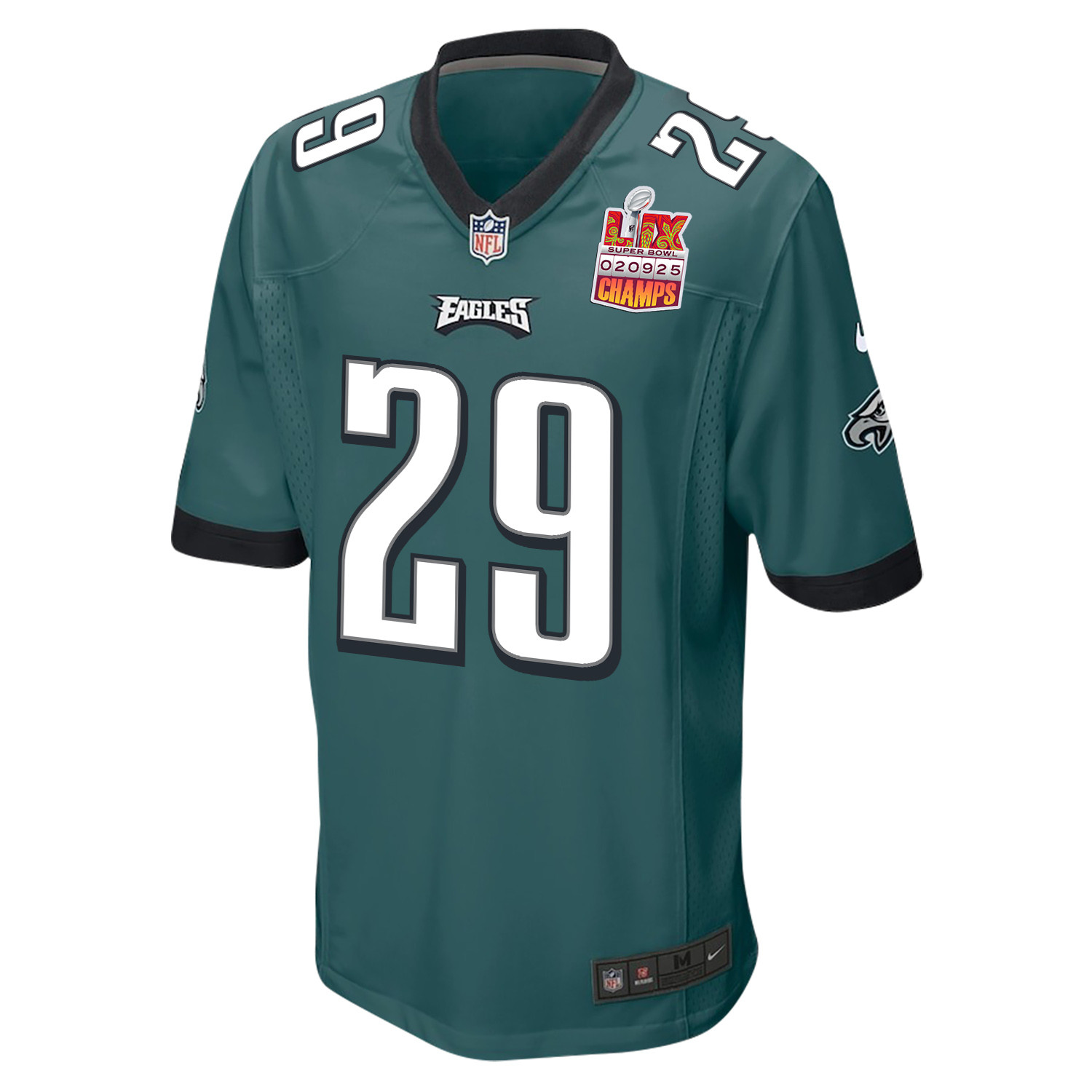 Avonte Maddox 29 Philadelphia Eagles Super Bowl LIX Champions Patch Game Midnight Green NFL Jersey Men's