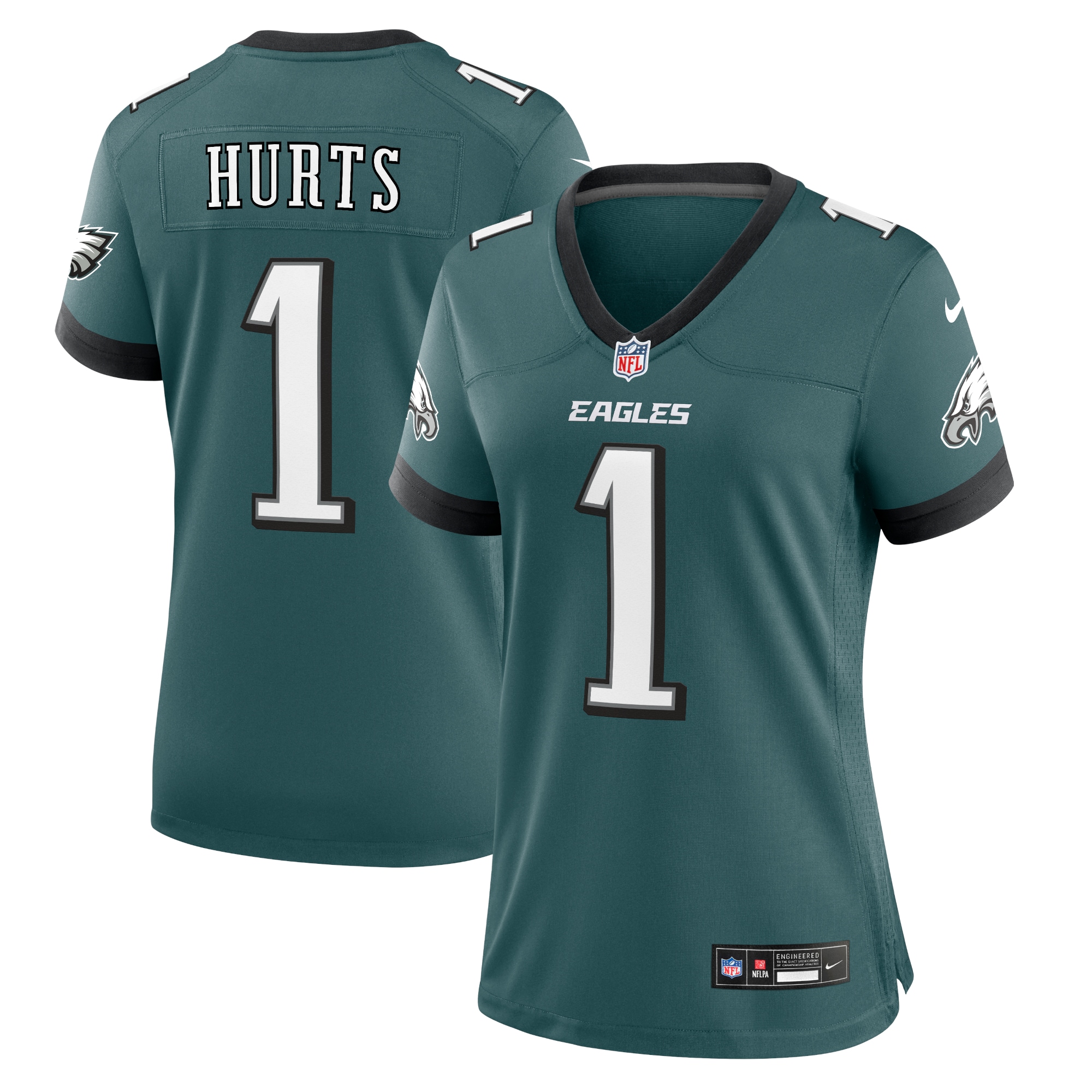 Philadelphia Eagles Jalen Hurts Midnight Green Team Game NFL Jersey Women's