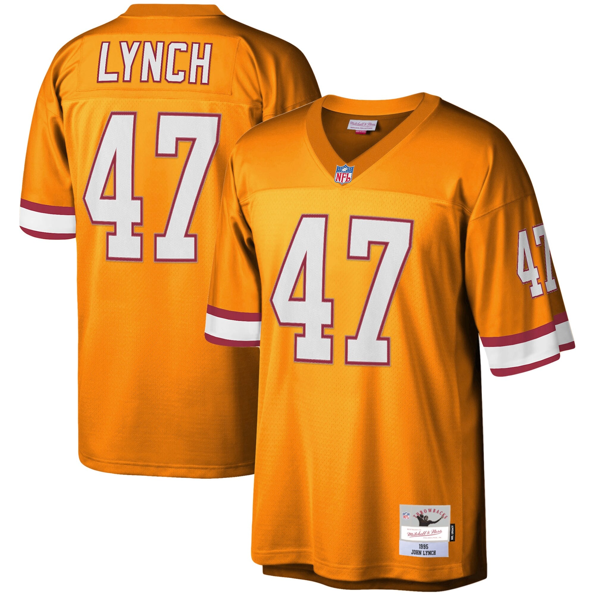 Tampa Bay Buccaneers John Lynch Mitchell Ness Orange 1995 Retired Player Legacy NFL Jersey Youth