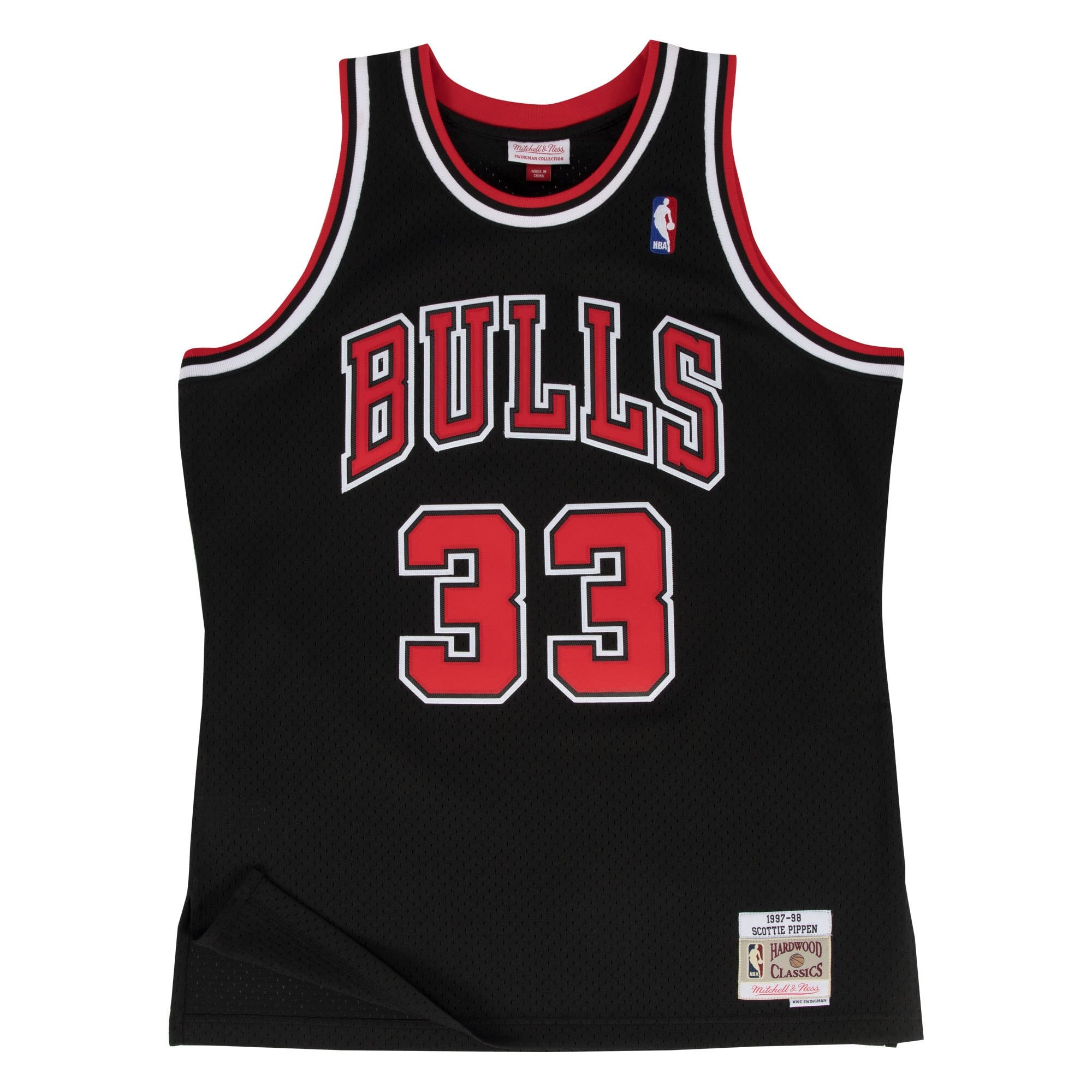 Chicago Bulls Scottie Pippen 1997-98 Hardwood Classics Alternate Swingman By Mitchell Ness Black NBA Jersey Men's