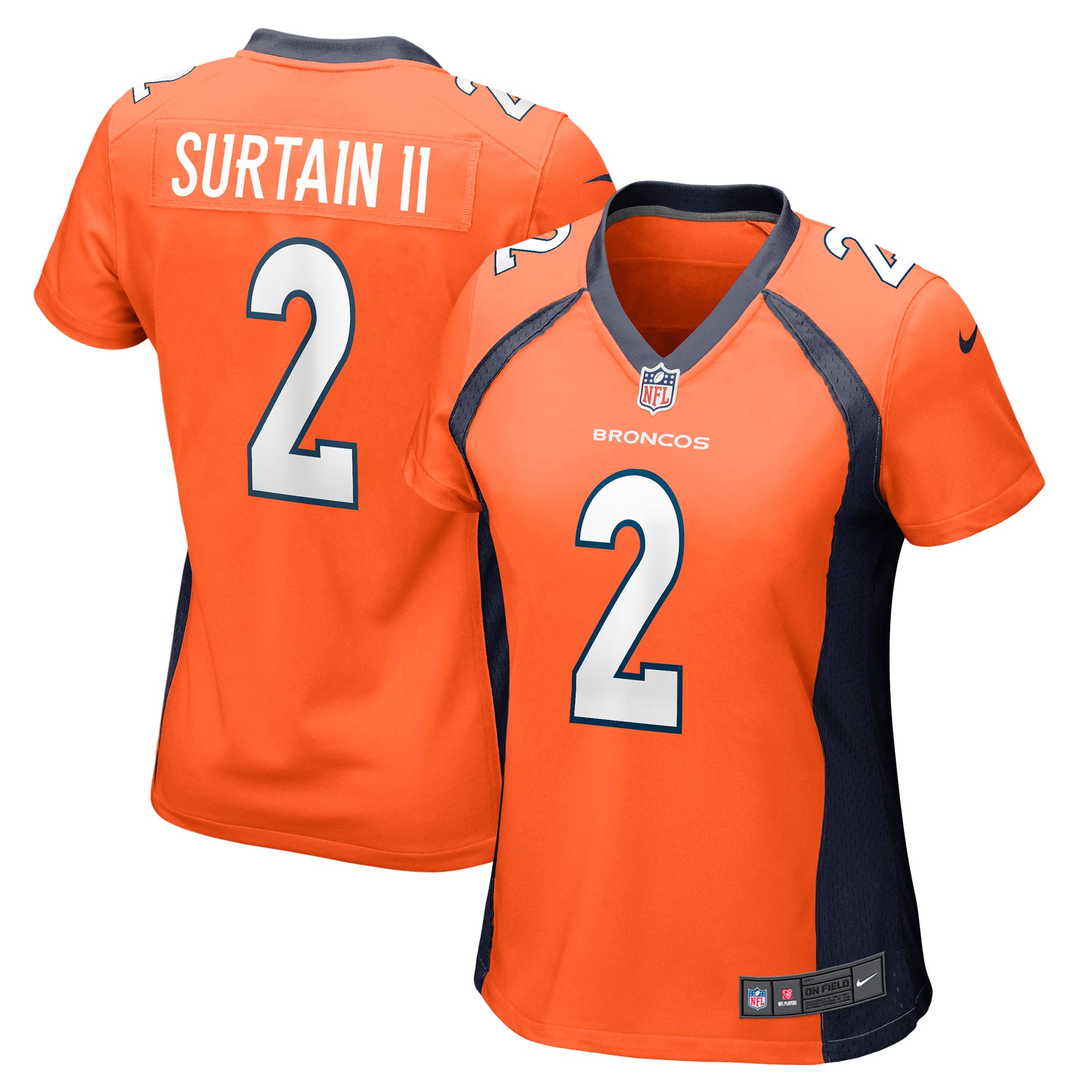 Denver Broncos Patrick Surtain II Orange Game NFL Jersey Women's