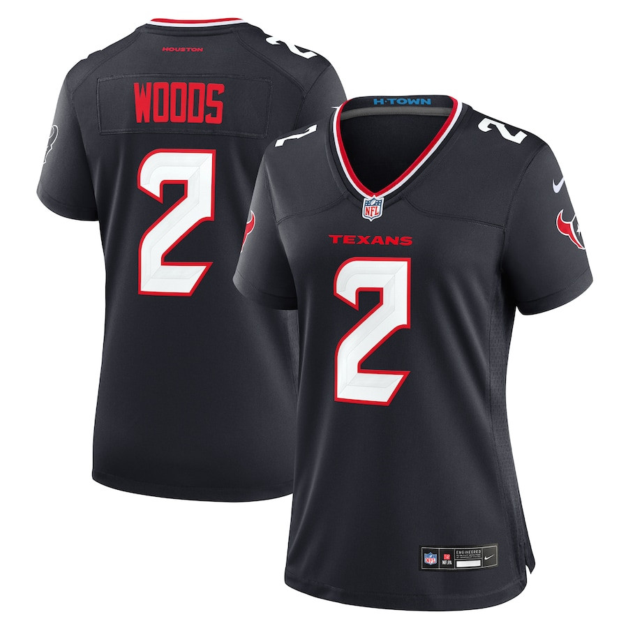 Robert Woods 2 Houston Texans Team Game Navy NFL Jersey Women's