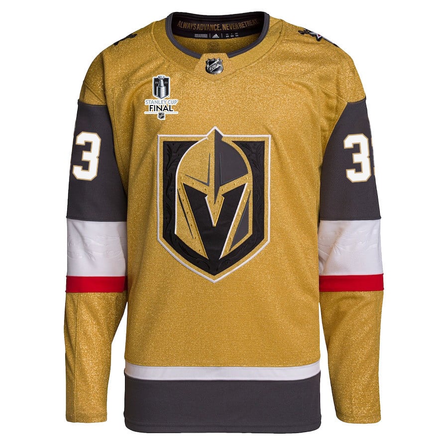 Adin Hill 33 Vegas Golden Knights Stanley Cup 2023 Final Patch Home Breakaway Gold NHL Jersey Men's