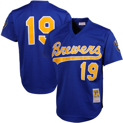 Milwaukee Brewers Robin Yount Mitchell Ness Royal Cooperstown Mesh Batting Practice MLB Jersey Men's