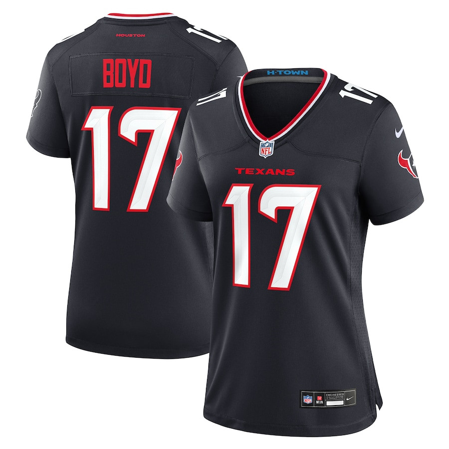 Kris Boyd 17 Houston Texans Team Game Navy NFL Jersey Women's