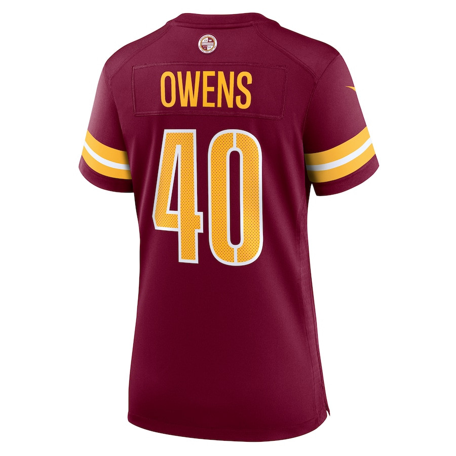 Tyler Owens 40 Washington Commanders Game Burgundy NFL Jersey Women's