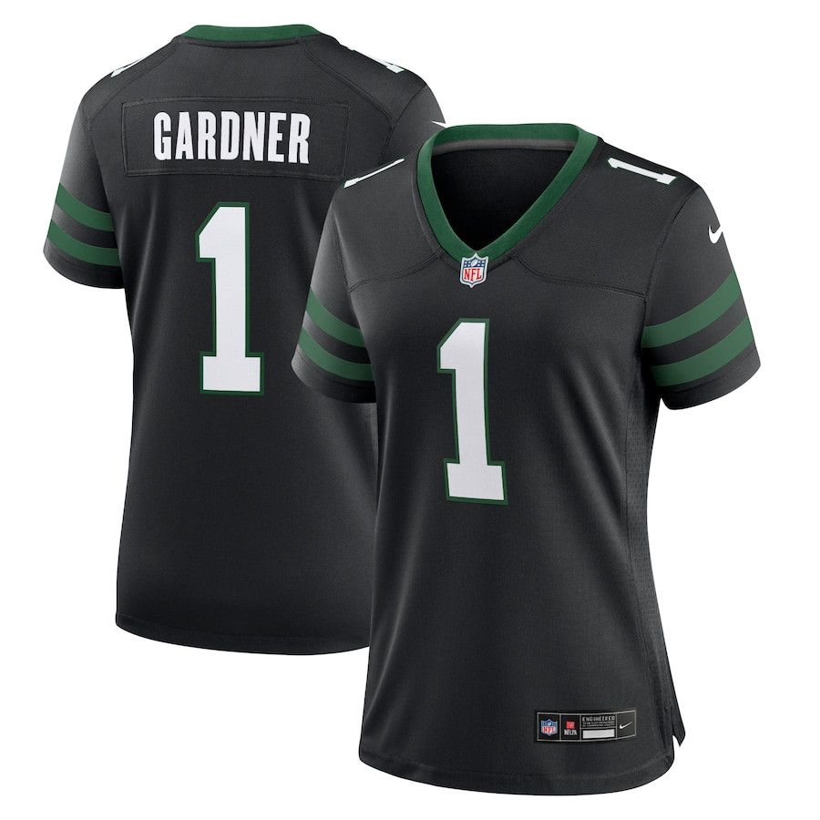 Ahmad Sauce Gardner 1 New York Jets Alternate Game Legacy Black NFL Jersey Women's