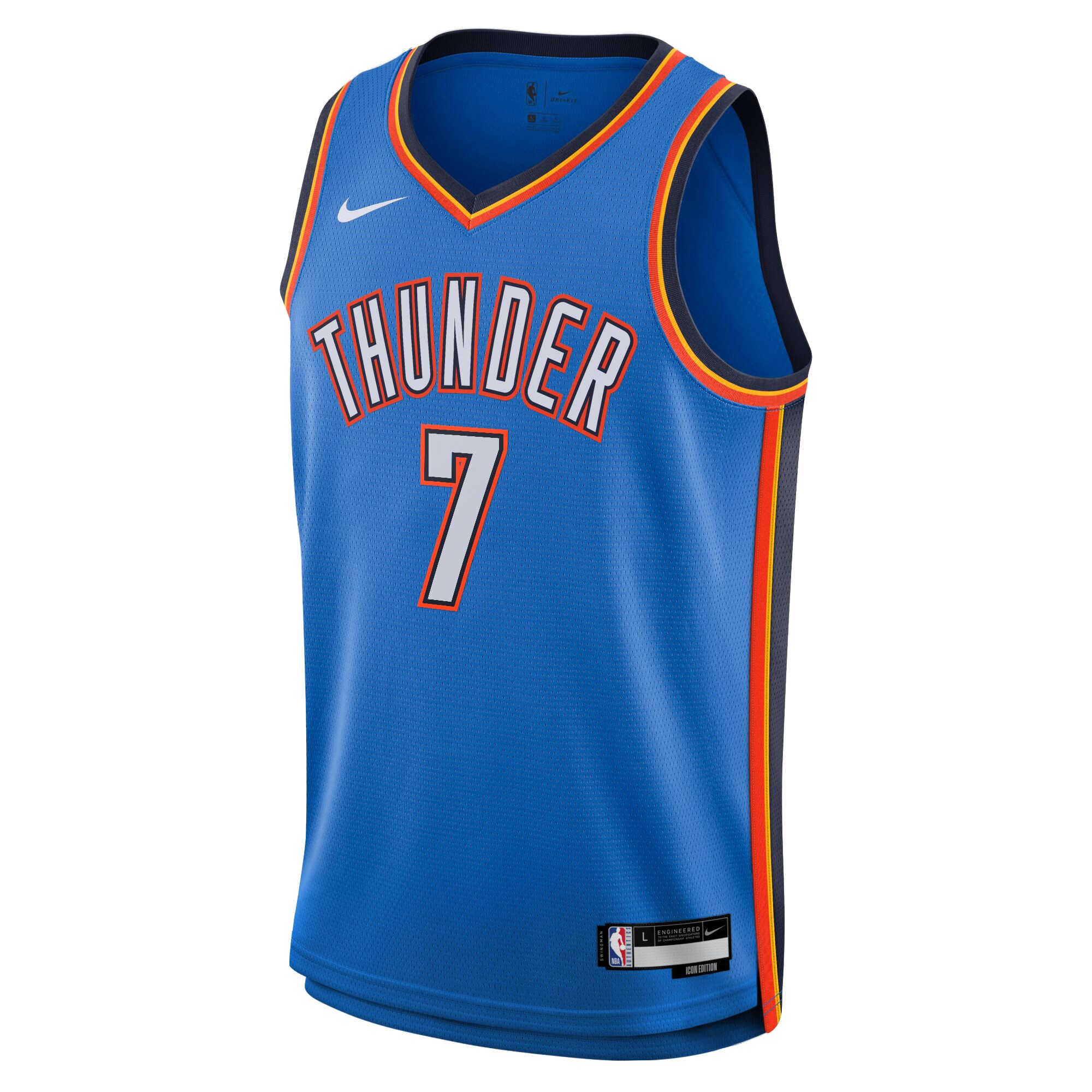 Camiseta Icon Edition Swingman de Oklahoma City Thunder Azul Chet Holmgren NBA Jersey Men's