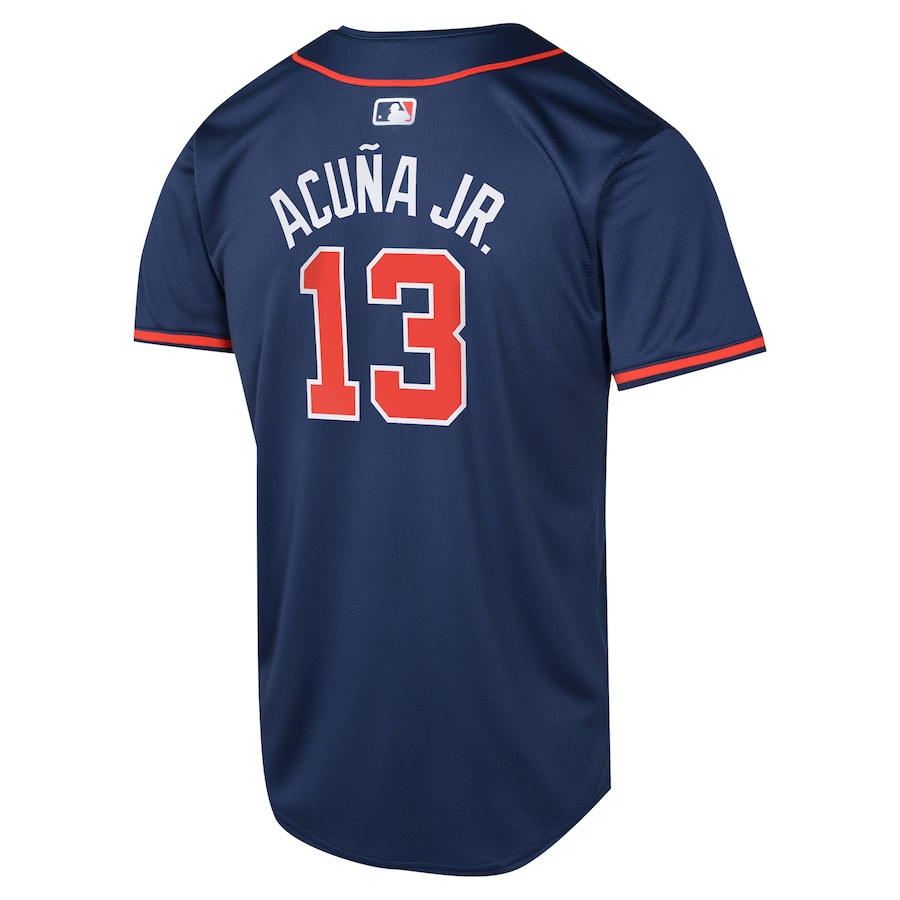 Ronald Acu?a Jr. 13 Atlanta Braves Alternate Limited Navy MLB Jersey Youth