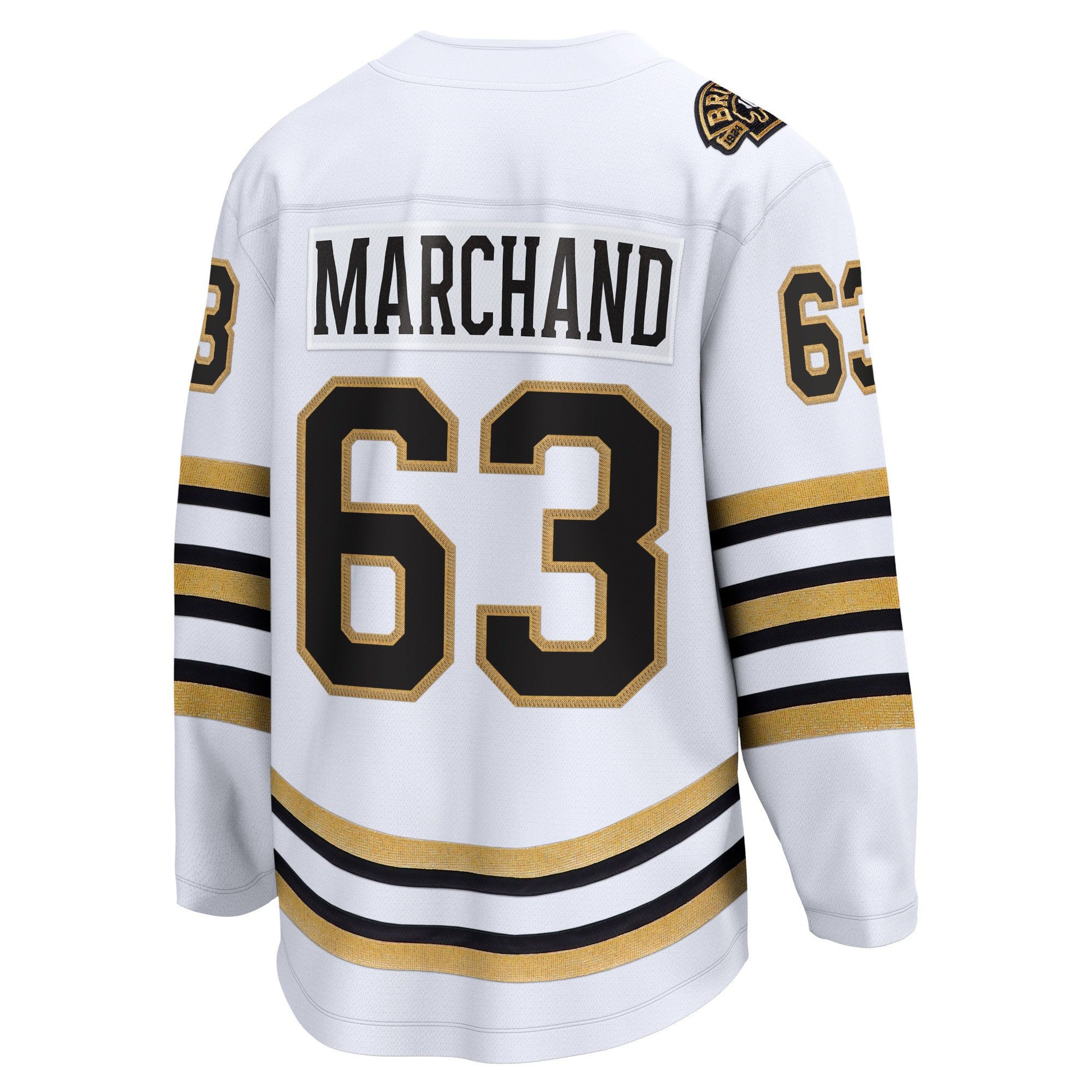 Brad Marchand 63 Boston Bruins 100th Anniversary Breakaway White NHL Jersey Men's