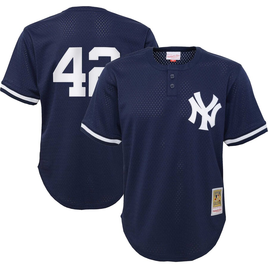 Mariano Rivera New York Yankees Mitchell&Ness Youth Cooperstown Collection Mesh Batting Practice Jersey Navy