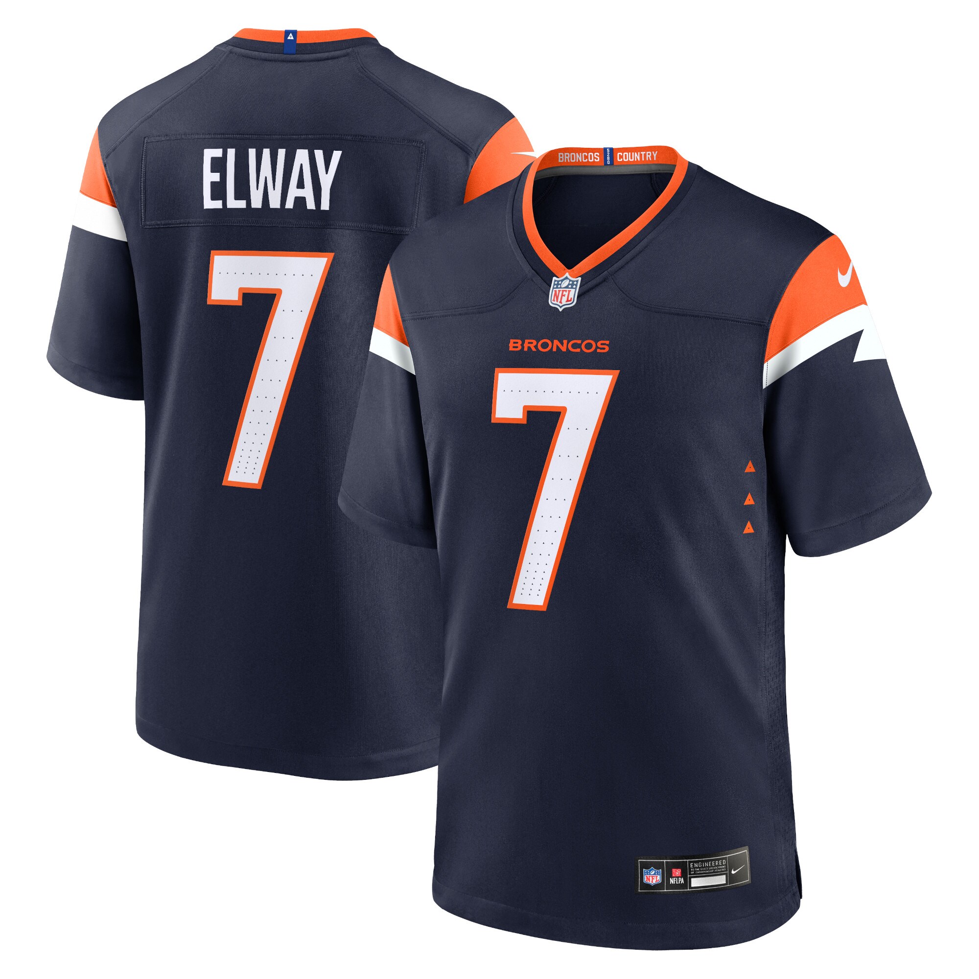 Denver Broncos John Elway Navy Mile High Collection Alternate Retired Player Game NFL Jersey Men's