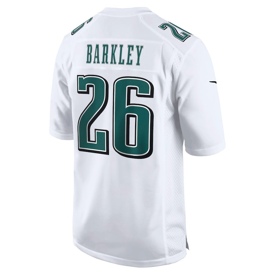 Saquon Barkley 26 Philadelphia Eagles Super Bowl LIX Fashion Game Player Tundra White NFL Jersey Men's