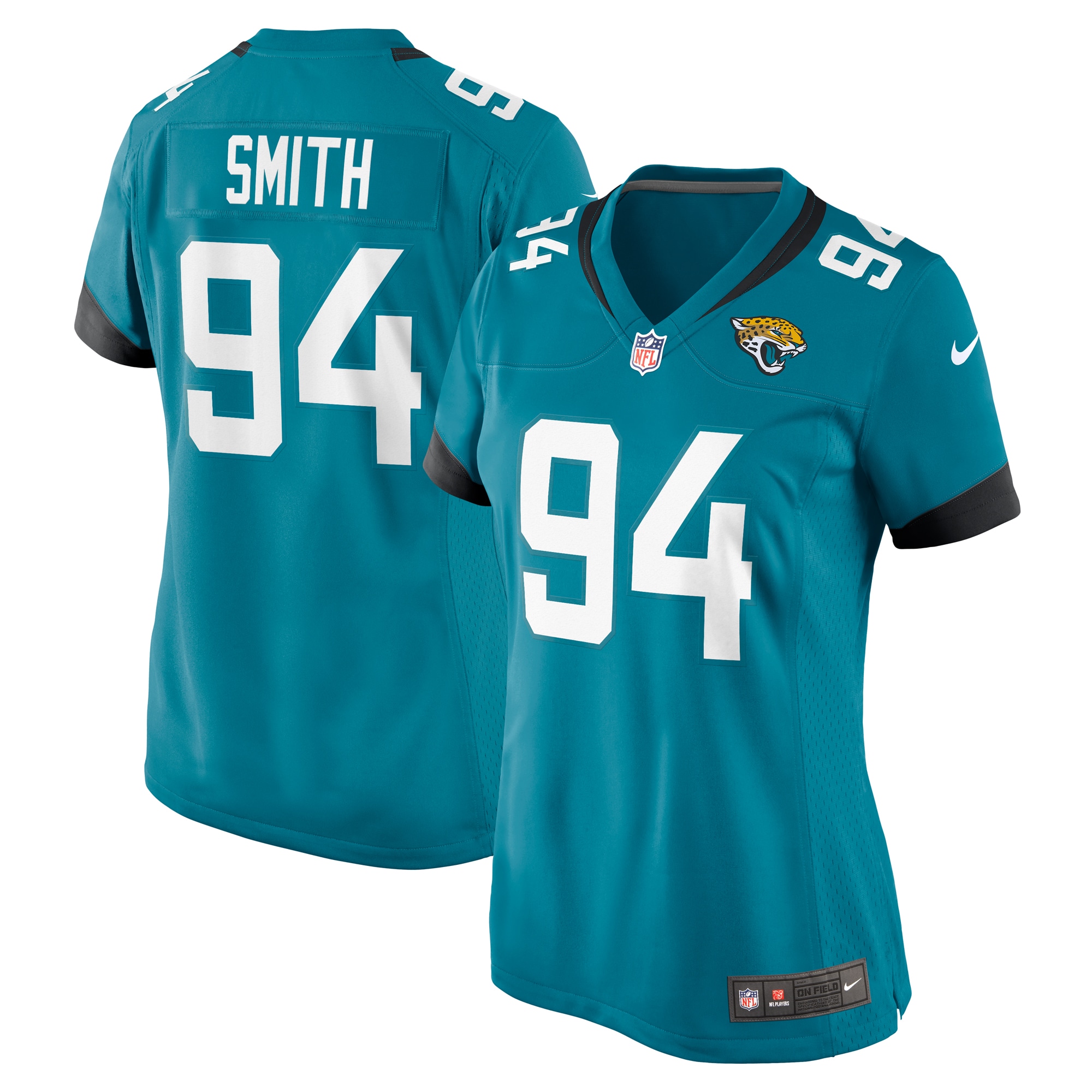 Jacksonville Jaguars Maason Smith Teal Game NFL Jersey Women's
