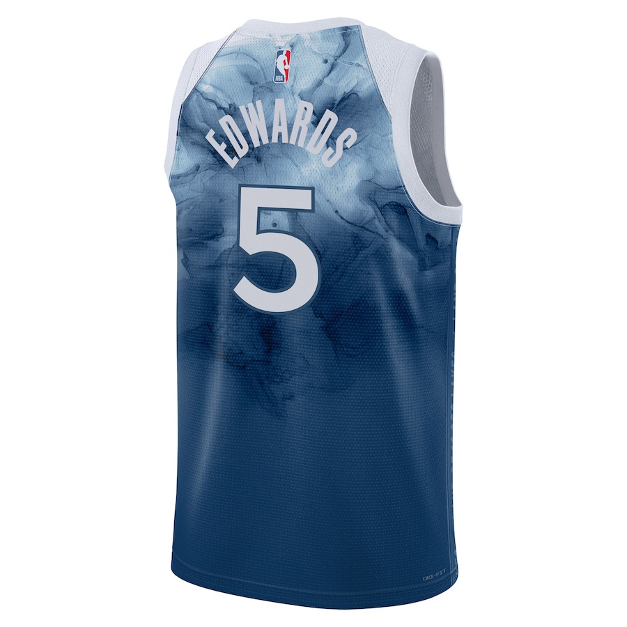 Anthony Edwards 5 Minnesota Timberwolves 2023/24 City Edition Swingman Blue NBA Jersey Men's