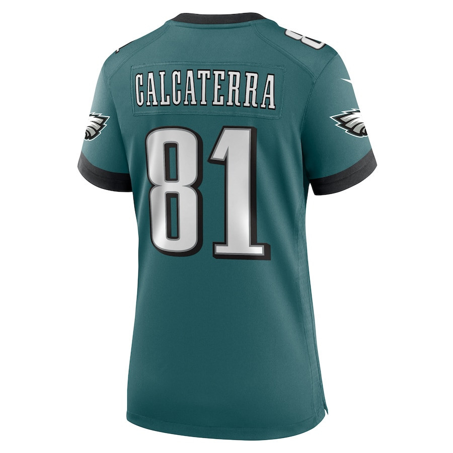 Grant Calcaterra #81 Philadelphia Eagles Super Bowl LIX Midnight Green NFL Jersey Women's