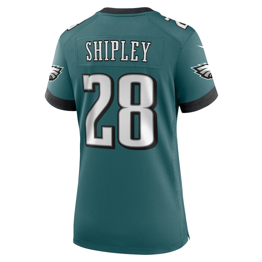 Will Shipley 28 Philadelphia Eagles Team Game Midnight Green NFL Jersey Women's