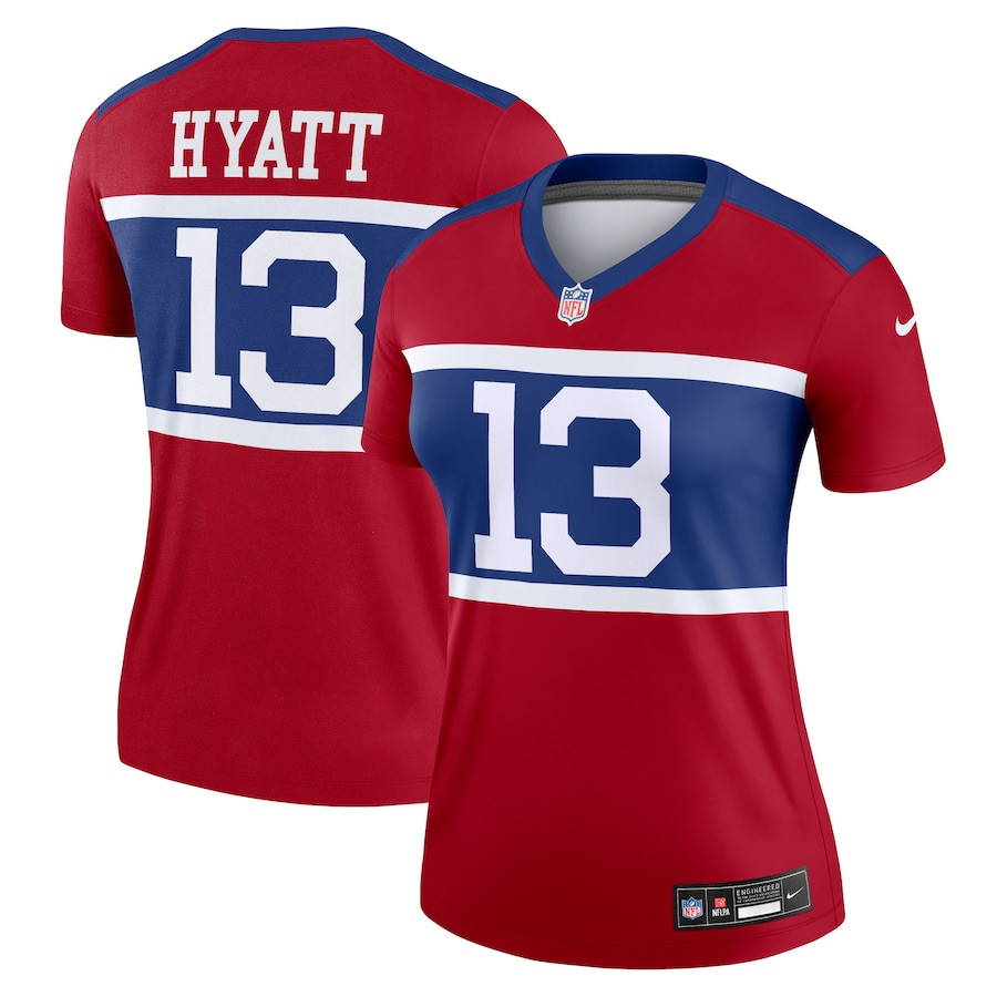 Jalin Hyatt 13 New York Giants Alternate Legend Player Century Red NFL Jersey Women's