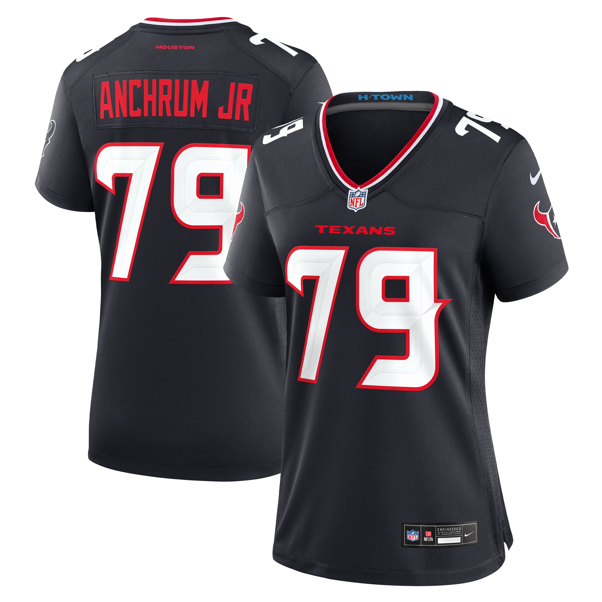 Houston Texans Tremayne Anchrum Jr. Navy Team Game NFL Jersey Women's