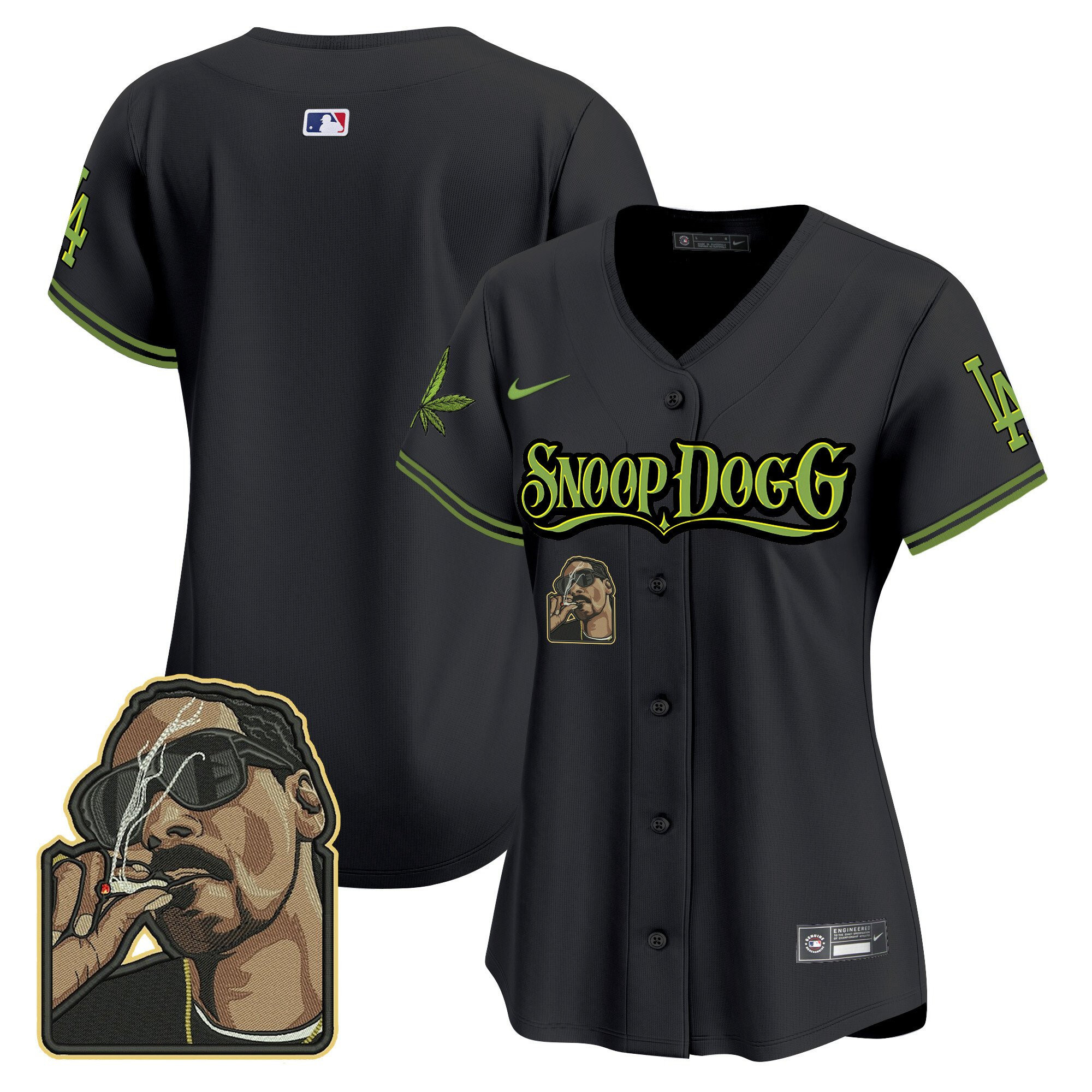 Los Angeles Dodgers Snoop Dogg Black MLB Jersey Women's