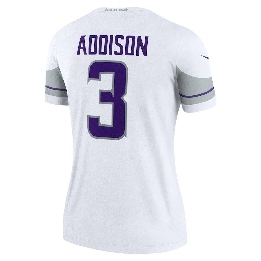 Jordan Addison 3 Minnesota Vikings Alternate Legend White NFL Jersey Women's