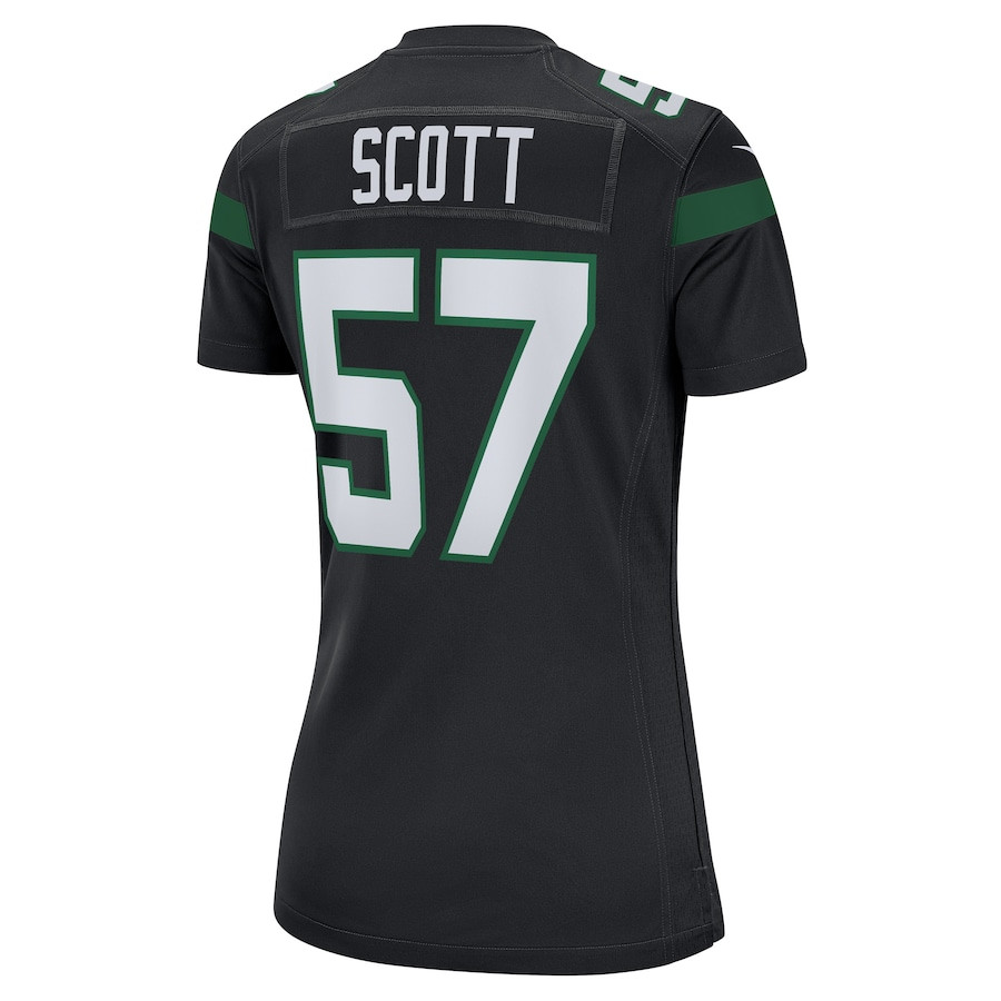 Bart Scott 57 New York Jets Retired Black NFL Jersey Women's