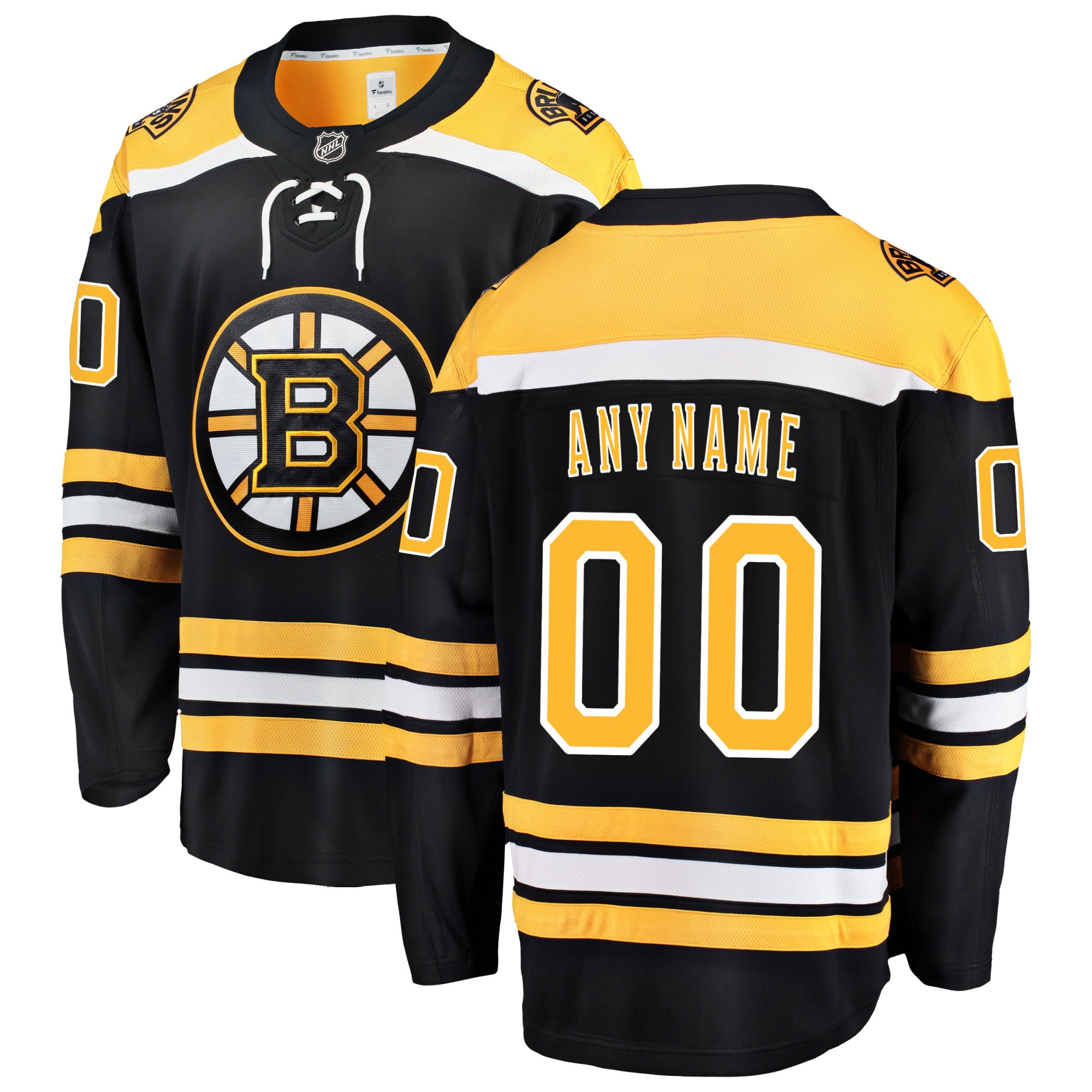 Boston Bruins Black Home Breakaway Custom NHL Jersey Men's
