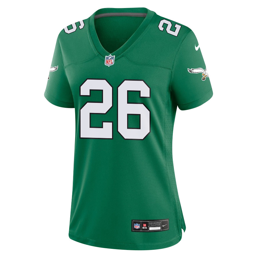 Saquon Barkley 26 Philadelphia Eagles Alternate Game Kelly Green NFL Jersey Women's
